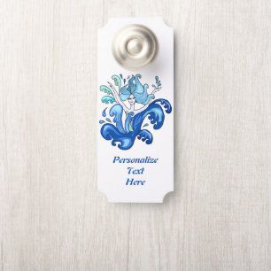 Aviso De Porta Sala de Chás de Banho Azul no Oceano Mermaid