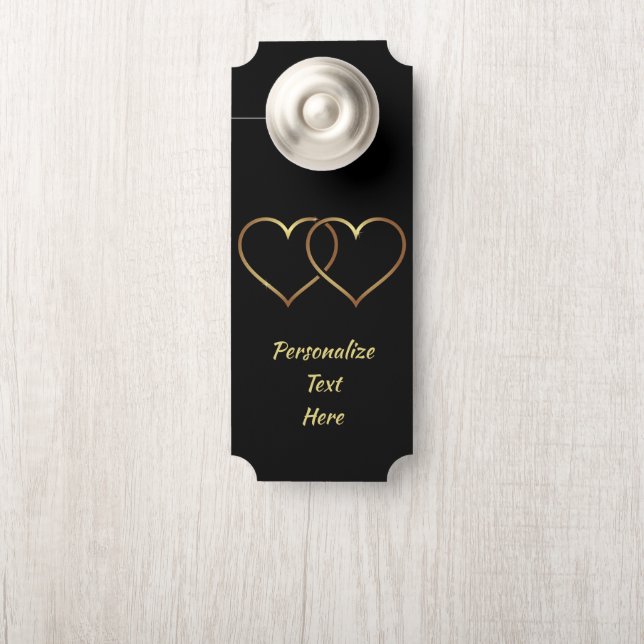 Aviso De Porta Sala Dourada e Negra Simples Elegance (Na maçaneta)