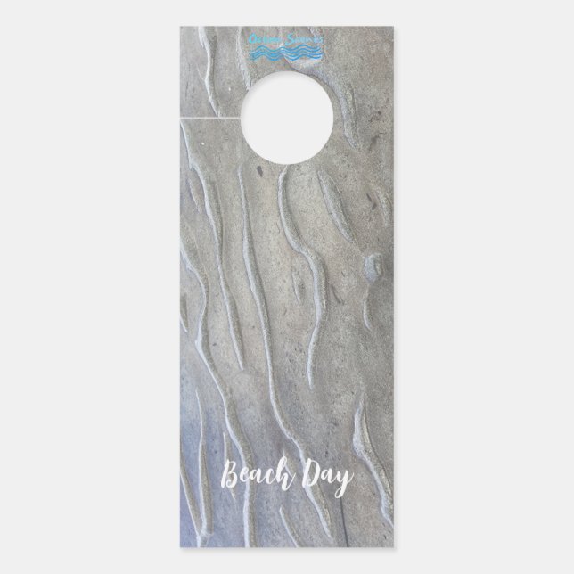 Aviso De Porta Sandy Beach personalizado Hanger de Portas (Frente)