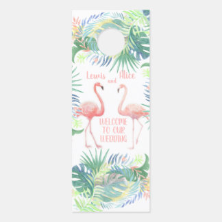 Aviso De Porta Seja feliz para sempre! Fada - Dois Flamingo Rosa