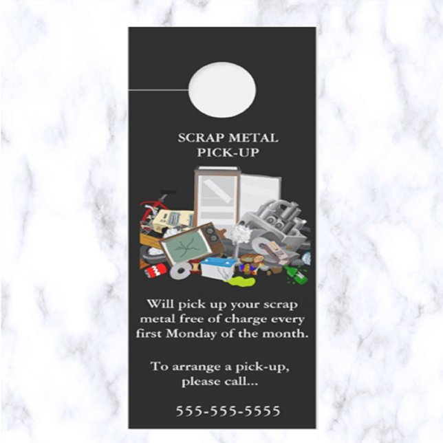 Aviso De Porta Separação de Metal de Sucata Editável (Criador carregado)