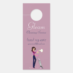Aviso De Porta Serviço de Limpeza em Cute - Vacuagem