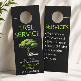 Aviso De Porta Serviço Profissional de Árvores Preto Verde