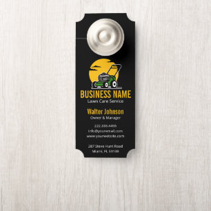 Aviso De Porta Serviço Profissional de Corte de Grama Verde Yello