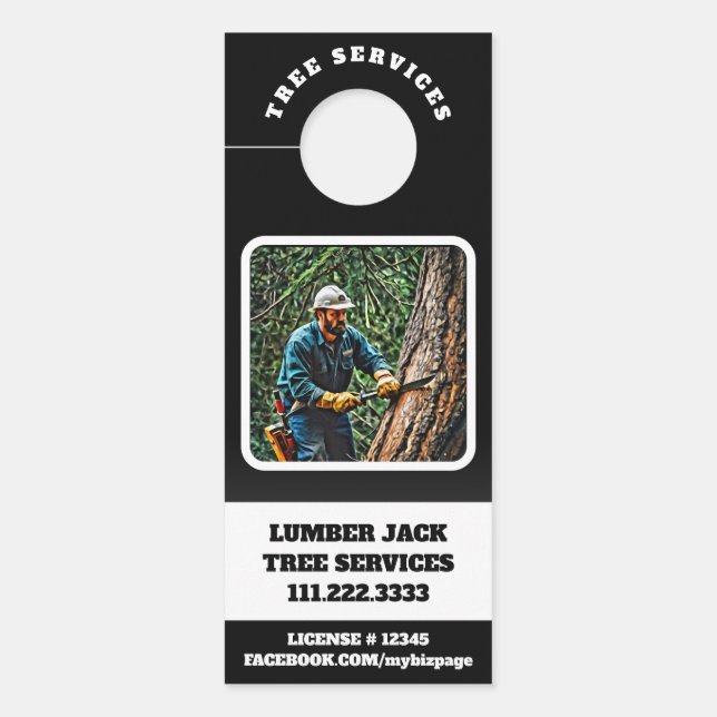 Aviso De Porta *~* Serviços de árvore Porta QR MAN TREE (Frente)