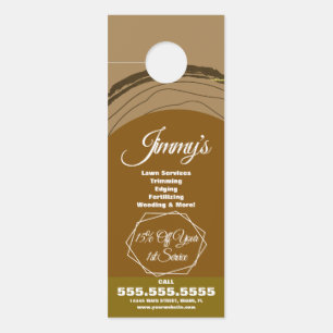 Aviso De Porta Serviços de Gramado de Árvore Logotipo Empresarial