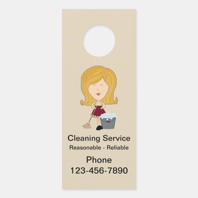 Aviso De Porta Serviços de limpeza Anúncios de vizinhança (Frente)