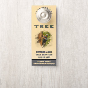 Aviso De Porta *~* Serviços Lumber Jack TREE QR Porta Amarela
