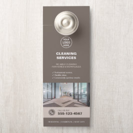 Aviso De Porta Serviços Modernos de Limpeza Taupe QR Pingente de