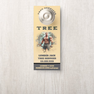 Aviso De Porta *~* Serviços QR Porta da Jack TREE de madeira amar