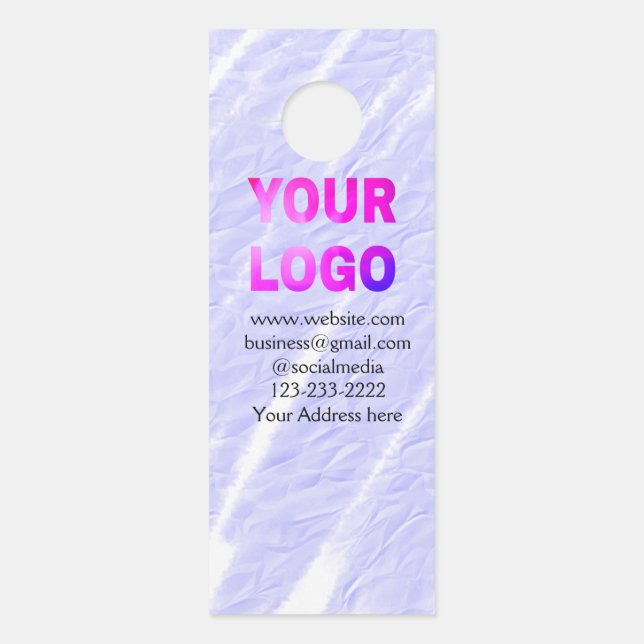 Aviso De Porta simple minimal add your logo/design here text  thr (Frente)