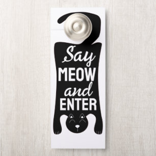 Aviso De Porta Simples Black cat Não entre