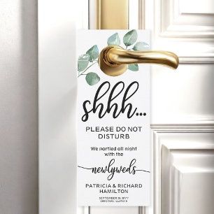 Aviso De Porta Sinal de Não Perturbe Casamento Pendurado na Porta