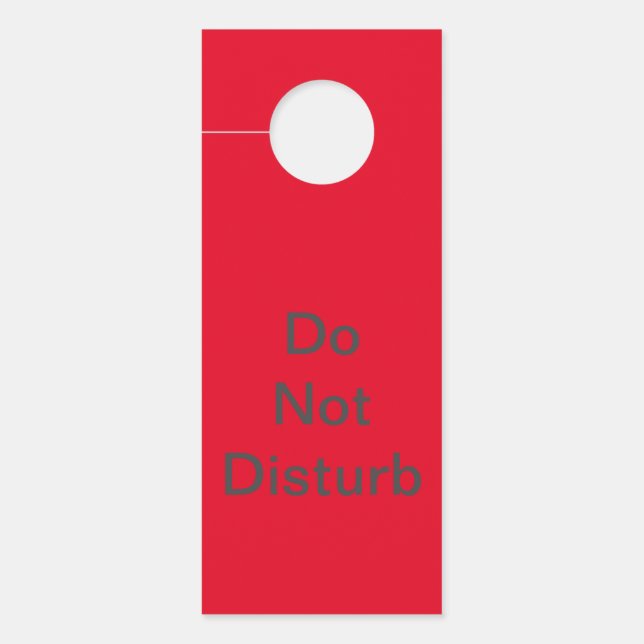 Aviso De Porta Sinal de Não Perturbe Vermelho Moderno (Frente)