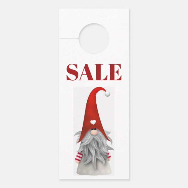 Aviso De Porta Sinal de Perigo de Venda - Gnomo de Natal (Frente)