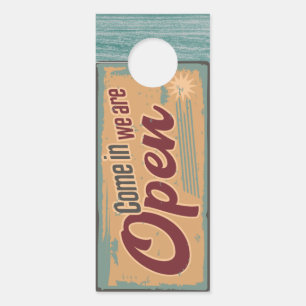 Aviso De Porta Sinal retro da loja aberta ou fechado