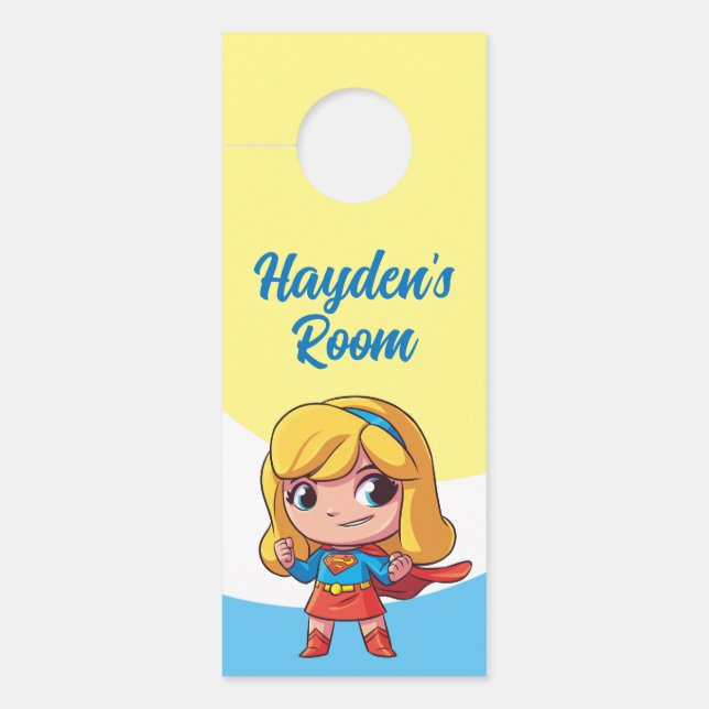 Aviso De Porta Supergirl Stance Adorável (Frente)