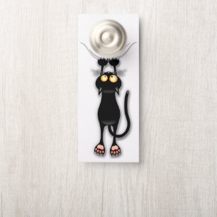 Aviso De Porta Tecido de Arranque de Caracteres Engraçado de Cat