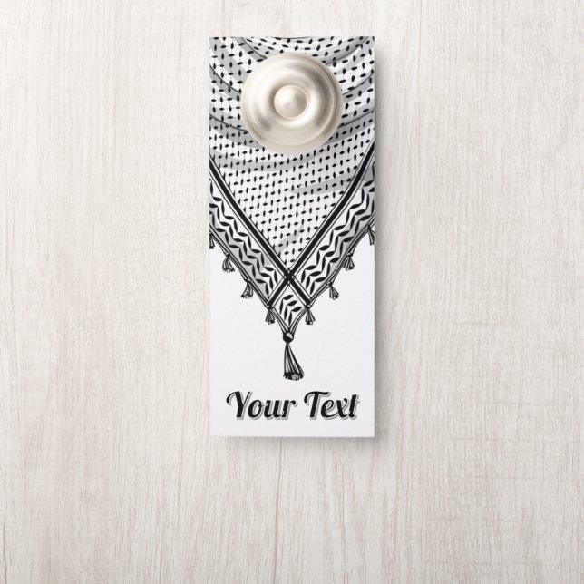 Aviso De Porta Tecido Tradicional do Keffiyeh Scarf Palestino (Na maçaneta)