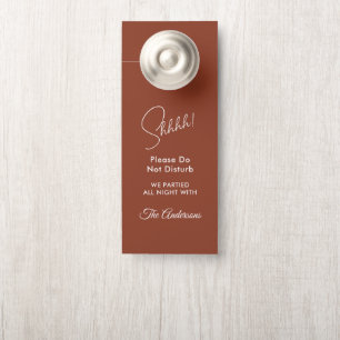 Aviso De Porta Terracotta Brown Wedding White