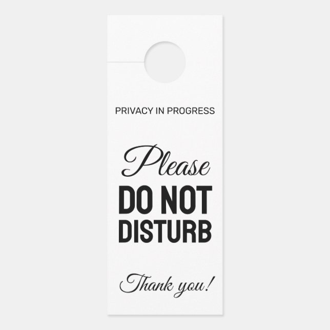 Aviso De Porta Texto Personalizado de Privacidade Moderna em Anda (Frente)