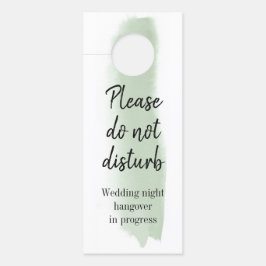 Aviso De Porta Traço De Pincel Verde Sage Não Incomodar