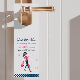 Aviso De Porta Trendy Cute Housecleating Maid Door Hanger