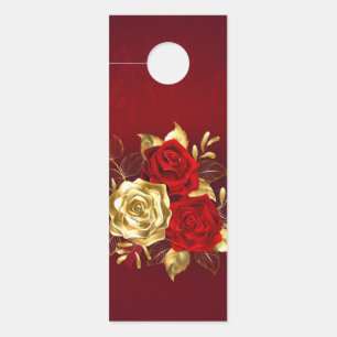 Aviso De Porta Três Rosas de joalharia
