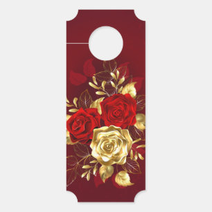 Aviso De Porta Três Rosas de joalharia