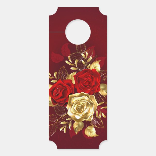 Aviso De Porta Três Rosas de joalharia (Frente)