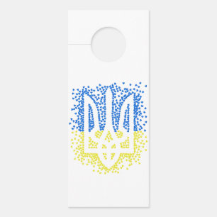 Aviso De Porta Tridente de emblem ucraniano trizub espalhando cor