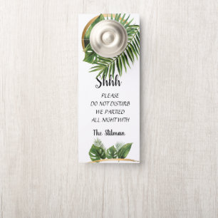 Aviso De Porta Tropical Palm Weding Welcome Door Hanger