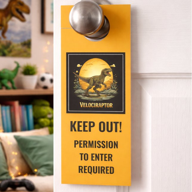 Aviso De Porta Velociraptor Engraçado (Criador carregado)