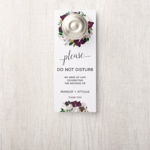 Aviso De Porta Velvet Magnolia bold Convidado Não Incomodar