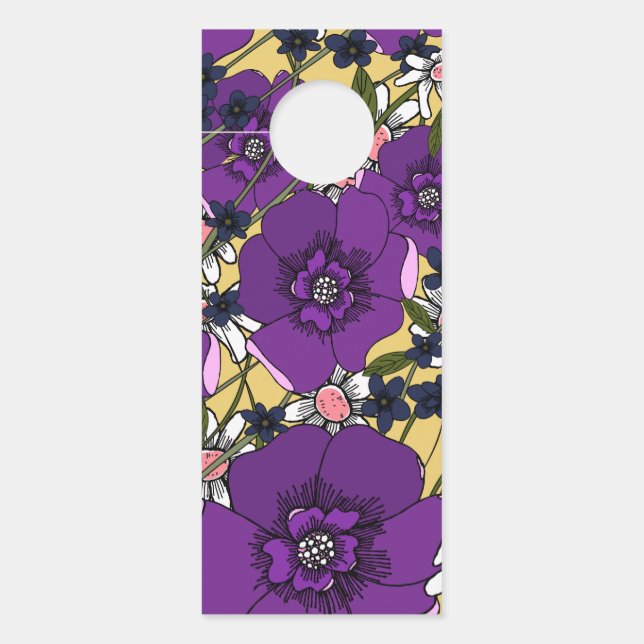 Aviso De Porta Vintage Purple Willows (Frente)