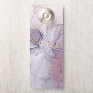 Aviso De Porta Violeta e Dourado Marble