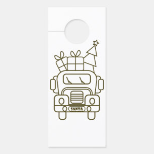 Aviso De Porta Visão geral da frente do carro de Papais noeis de