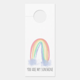 Aviso De Porta Você é meu arco-íris pintado à aguarela sol
