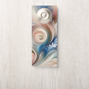 Aviso De Porta Watercolor Fantasy Floral Pastel Blue & Cream