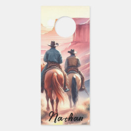 Aviso De Porta Wild West Cowboy