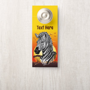 Aviso De Porta Zebra African Savanna Wild Animal