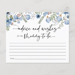 Aviso Floral Azul para Cartão de Jogo de Chá de fr