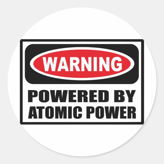 Aviso ligado por adesivo de energia ATÔMICA (Frente)