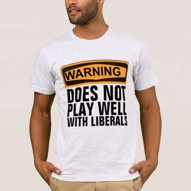 AVISO NÃO JOGA BEM COM LIBERAIS CAMISA (Frente)