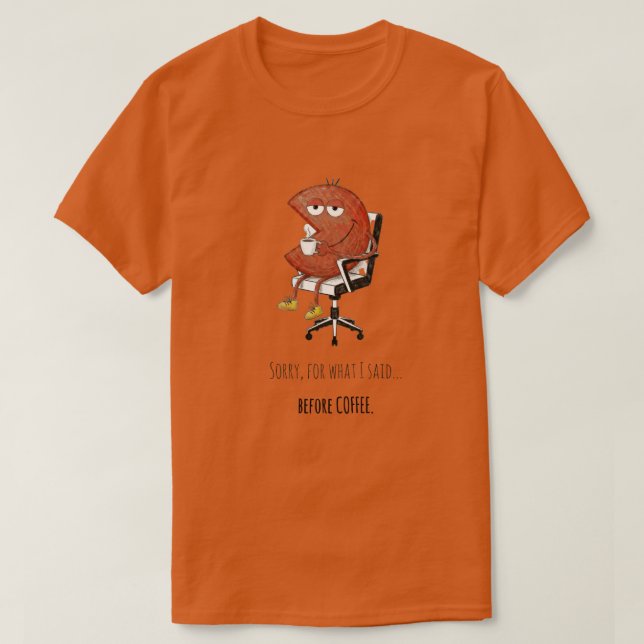 Aviso Oficial Pré-Café Camiseta Divertida Humor (Frente do Design)