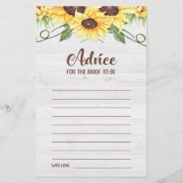 Aviso para a Noiva ser Placa de Chá de Girassol