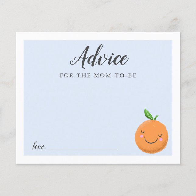 Aviso para Mamãe Blue Little Cutie Chá Card (Frente)