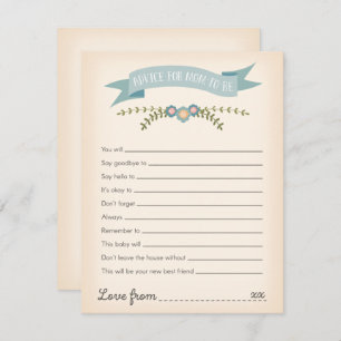 Aviso para o Cartão de Jogo de Chá de fraldas a Se