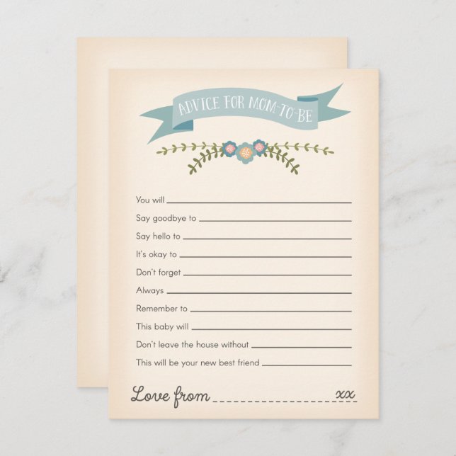 Aviso para o Cartão de Jogo para mamães a Serem Ch (Frente/Verso)