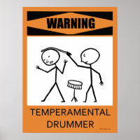 Aviso Poster de Drummer Temperado